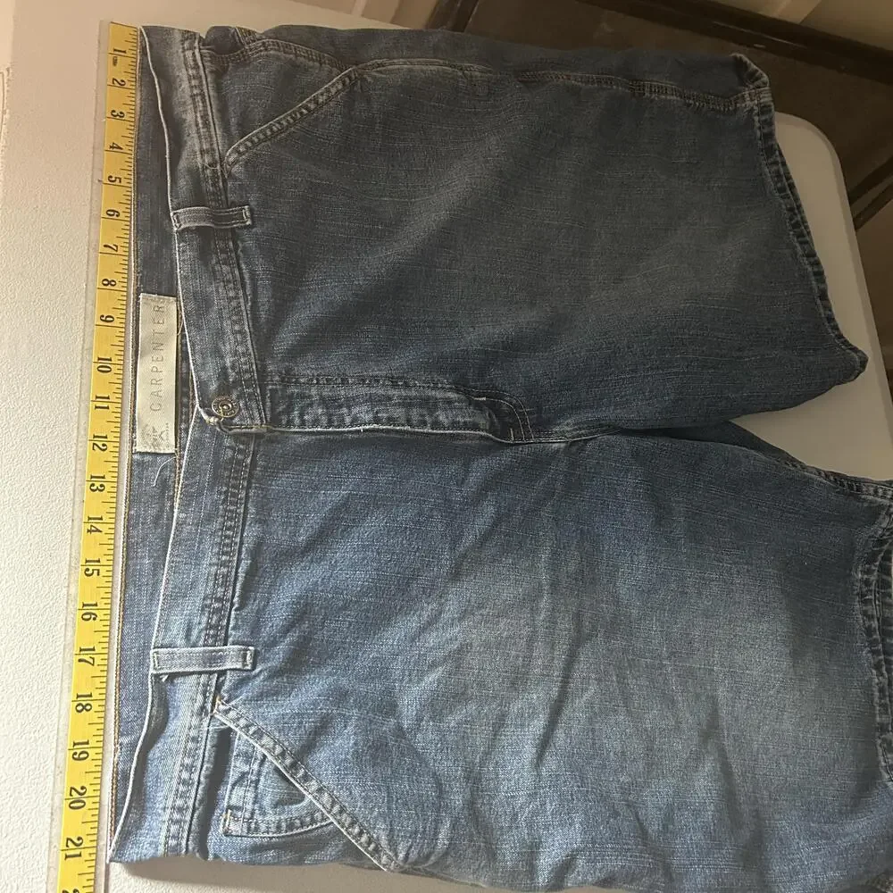 Arizona Jean Co Shorts Mens 42 Blue Denim Carpenter Bermuda Relaxed Fit